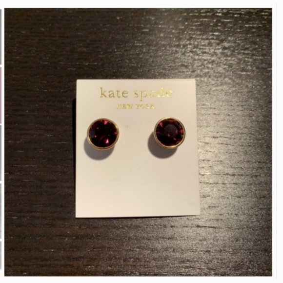 Kate Spade purple Bezel Gumdrop Earrings studs nwt - Picture 3 of 7